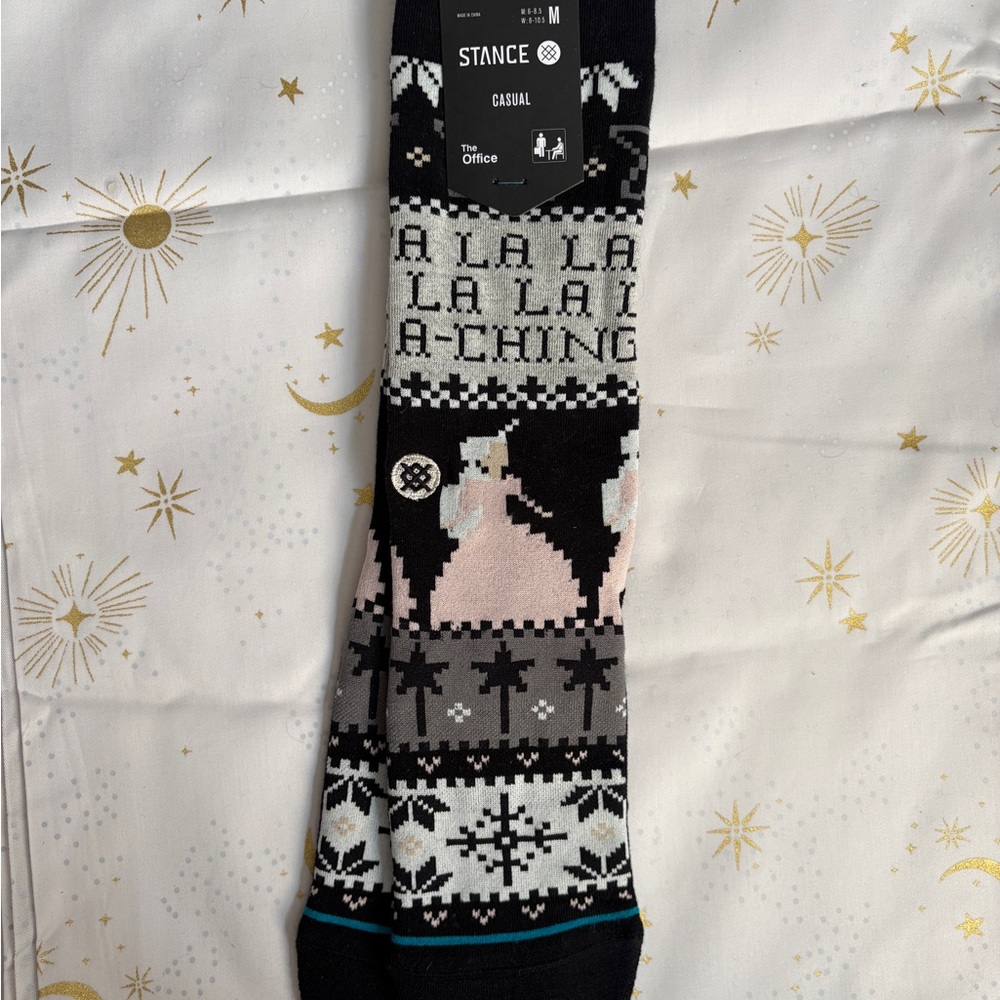 THE OFFICE Stance Black and Gray Festive Socks